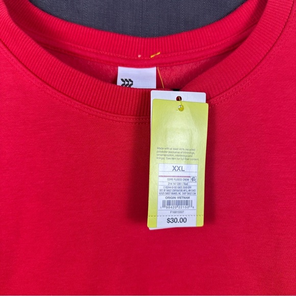 All In Motion Red Crew Neck Sweatshirt w/White and Blue Stripe Detail Size XXL - Picture 2 of 8